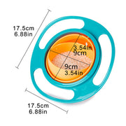The portable toddler feeding bowl with its innovative gyro design, preventing spills effectively.