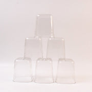 Pure gem styled transparent plastic glass set displayed