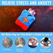 Hot water bag applied to the abdomen, providing comfort for menstrual cramps.