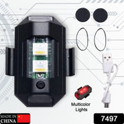 Side view of the waterproof RGB LED strobe light, highlighting its convenient USB charging port.