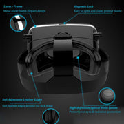 Side view of the Fitnos VR Headset, showing the adjustable head strap and phone insertion slot.