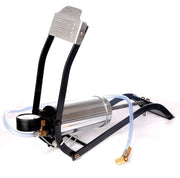 Ergonomic steel foot pump with durable build, ready for heavy-duty use.