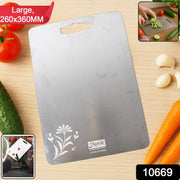 Durable stainless steel cutting board for kitchen food preparation