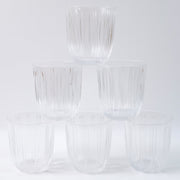 Premium transparent drinkware tumblers, set of six
