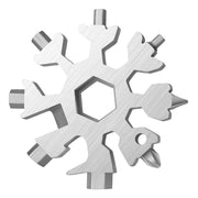Portable Snowflake Multi-Tool held in hand, highlighting its ergonomic and compact design.