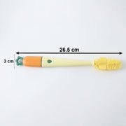 Size guide for bottle cleaning brush, showing length and diameter.