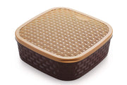 Top-down view of the Masala Dabba, highlighting individual spice compartments.