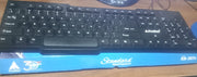 Underside view of the robust wired USB keyboard.