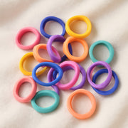 Set of 30 multicolour mini hairbands suitable for children's fine hair