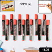 Red permanent marker pen set displaying clear and long-lasting ink