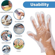 Easy-to-wear disposable transparent gloves for hygiene