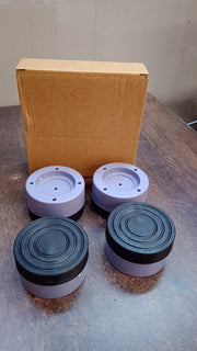 Close-up of rubber washing machine support pad for floor protection