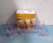 Complete 6-piece plastic dessert bowl set ready for a party.