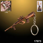 Close-up of metal sniper rifle keychain craftsmanship