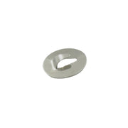 Lifestyle shot showing a stainless steel wall hook holding a kitchen towel.