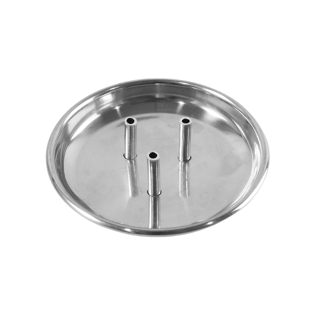 Metal incense holder with built-in ash collection plate
