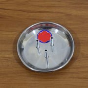 Compact polished lotus incense holder with triple incense stick slots