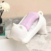 Kids’ cartoon animal soap dish holder perfect for washbasins and countertops