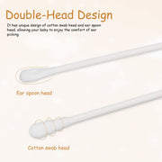 Safe double-sided rounded tip baby cotton swabs for delicate skin cleaning