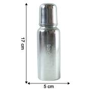 Travel-friendly stainless steel baby milk feeding bottle 250ml
