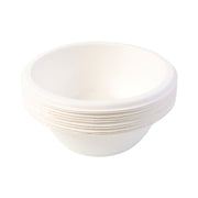 Natural off-white bagasse disposable food bowls for hot and cold dishes