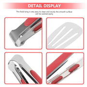 Practical kitchen food pickup tongs featuring a comfortable anti slip grip.