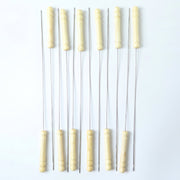 Grilling skewers set with wooden handles for kebabs and vegetables