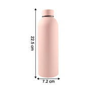 Pink insulated water bottle with stainless steel body for hot and cold drinks