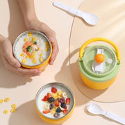 Food grade stainless steel lunch container with leak-proof design