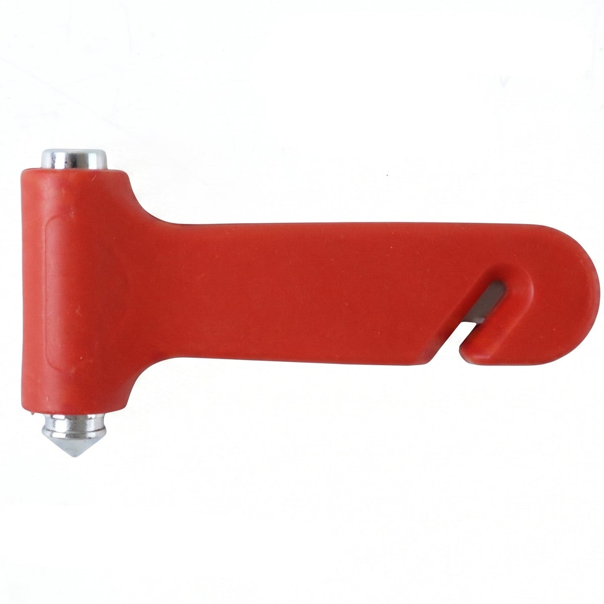 Vehicle emergency tool with window breaker and seatbelt slicer