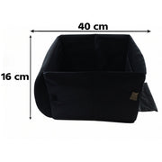 Car seat gap storage organizer with armrest support