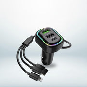RGB breathing light car charging cable hub