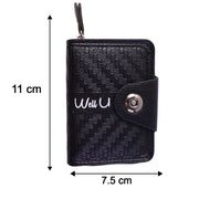 Black Zip-Around Card Holder Wallet – Secure Multi-Card Organizer