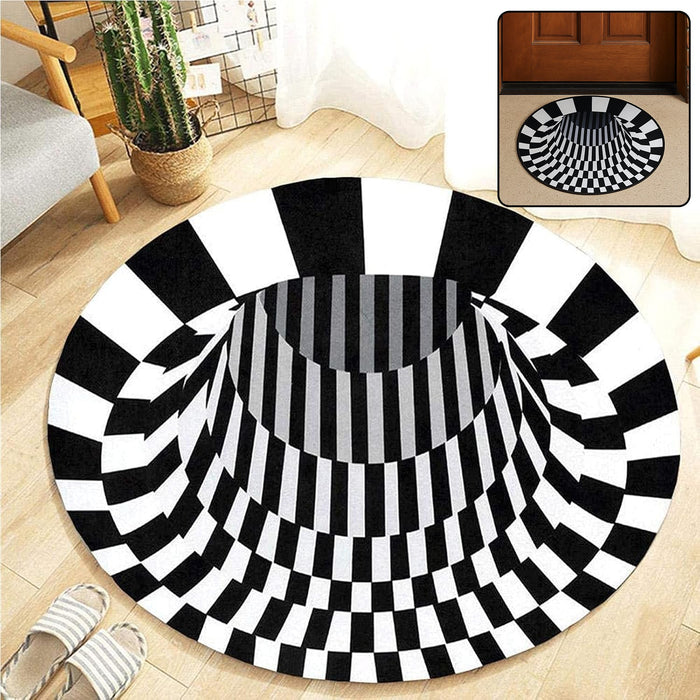 3D Optical Illusion Round Rug – Anti-Skid 60 cm Floor Mat