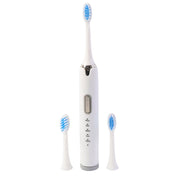 Rechargeable electric toothbrush handle with soft bristle brush head attached