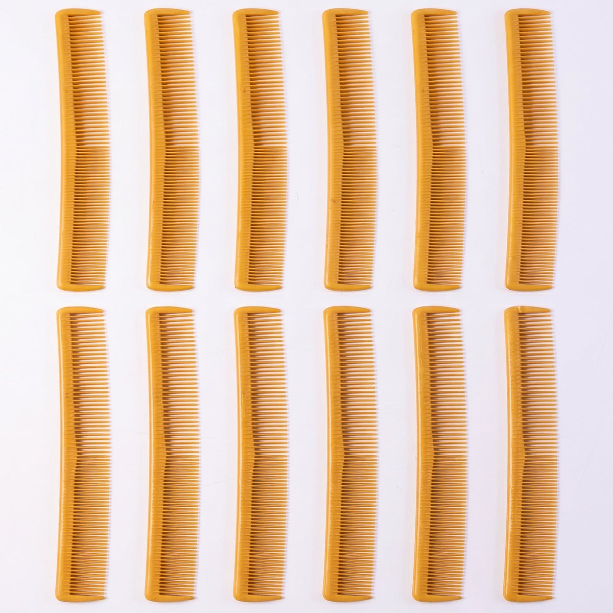 Multiple color plastic combs designed for everyday grooming and styling