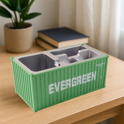 Desk organizer with compartments for stationery and makeup accessories.