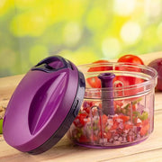 Manual food chopper with stainless steel blades for vegetables