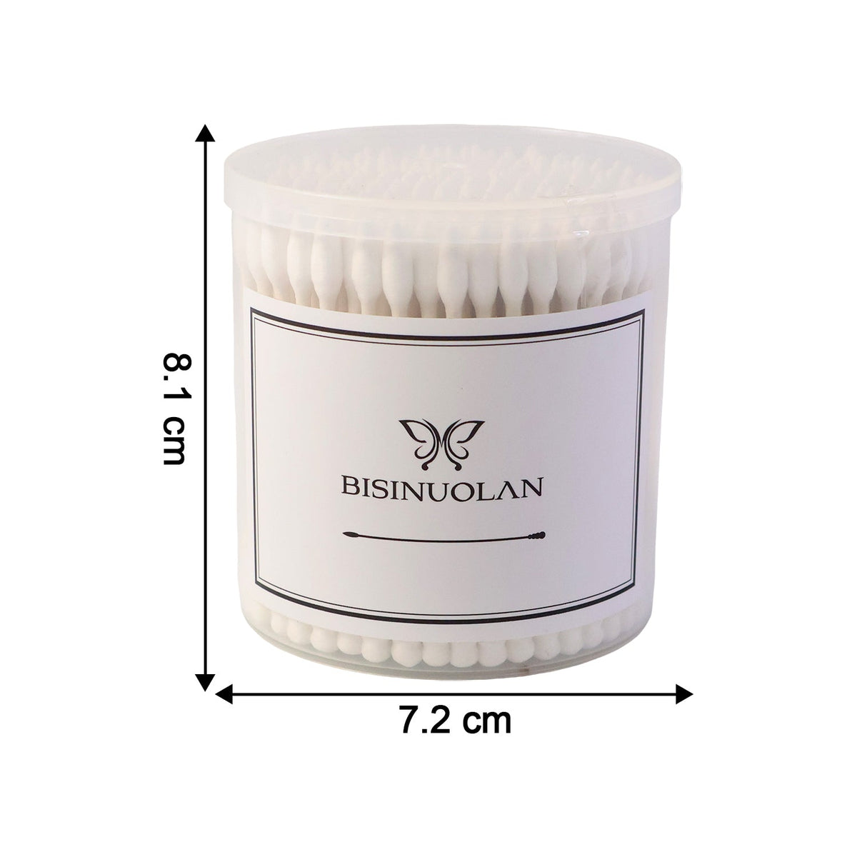 Detailed close-up of a cotton ear bud highlighting cotton tip texture