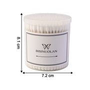 Detailed close-up of a cotton ear bud highlighting cotton tip texture
