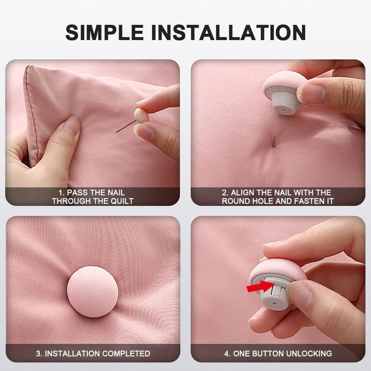 Curtain tieback enhanced by Soft Duvet Button Clip for firm hold