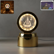 Mahadev 3D Crystal Ball Night Light glowing on rotating base