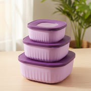 Set of kitchen food storage containers with matching stackable lids
