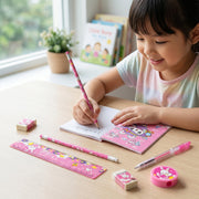 Essential pink school supplies pack for young children