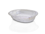 Side view of a shining silver gift tray, perfect for festive occasions.