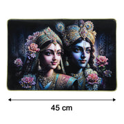 Close-up of vibrant Radha Krishna framed wall art