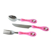 Portable children's spoon, fork and knife set with case