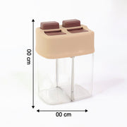 Salt and pepper dual container dispenser perfect for kitchen seasoning