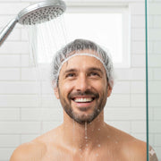 Disposable men's bath cap designed for waterproof hair protection