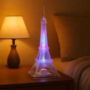 Compact Eiffel Tower LED night lamp with crystal-effect body